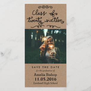 Kraft Paper Class of 2016 Typografy Save the Date