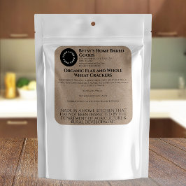 Kraft Paper Cottage Food Product Label with Logo Quadratischer Aufkleber