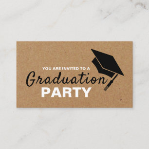 Kraft Paper Effect, Graduation Party Ticket laden Begleitkarte