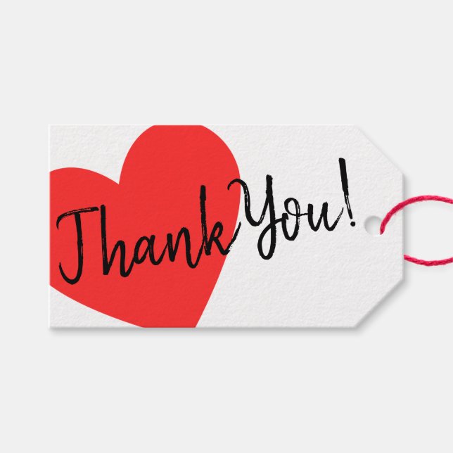 Kraft Paper Einfache Schlichte Handgeschenke Rotes Geschenkanhänger (Vorderseite (Horizontal))