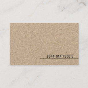 Kraft Paper Elegant Simple Modern Template Luxury Visitenkarte