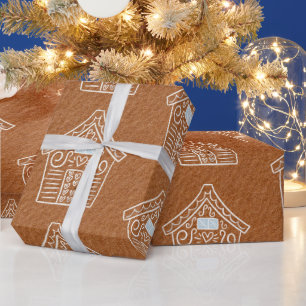 Kraft Paper Gingerbrett House Brown Weihnachten Geschenkpapier