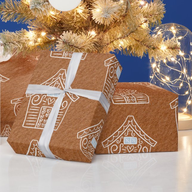 Kraft Paper Gingerbrett House Brown Weihnachten Geschenkpapier (Feiertage)