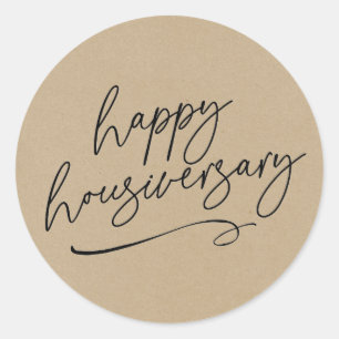 Kraft Paper Happy Zuhause Anniversary Real Anwesen Runder Aufkleber
