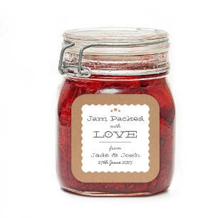 Kraft Paper Hearts Food Favor Label Aufkleber