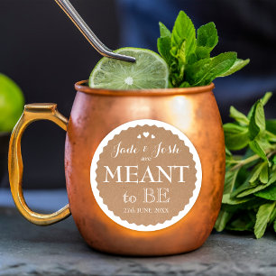 Kraft Paper Hearts Wedding bedeutet, zu sein Runder Aufkleber