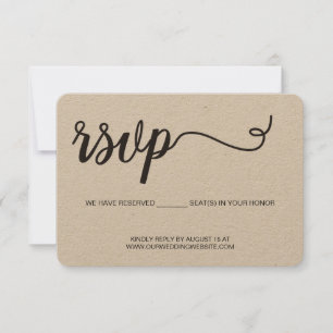 Kraft Paper Hochzeit RSVP Wir haben Sitzplätze res