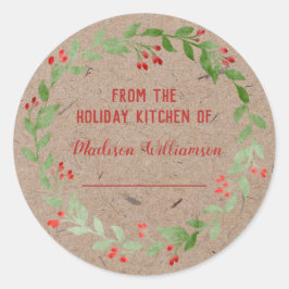 Kraft Paper Holiday Kitchen Canning | Eigenart Runder Aufkleber