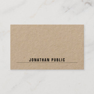 Kraft Paper Moderne Elegant Simple Template Luxury Visitenkarte
