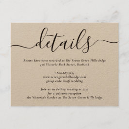 Kraft Paper Modernes SkriptWedding Begleitkarte