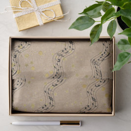 Kraft Paper Music Dots Gold Stars Tissue Paper Seidenpapier