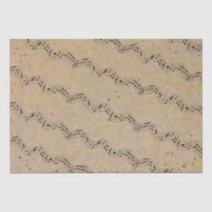 Kraft Paper Music Dots Gold Stars Tissue Paper Seidenpapier