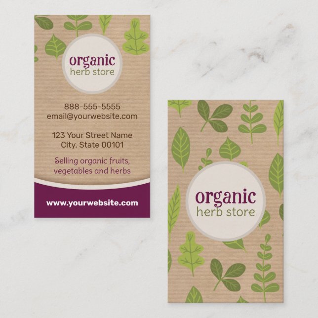 Kraft Paper Nature Business Card Visitenkarte (Vorne/Hinten)