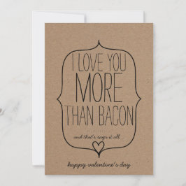 Kraft Paper Niedlich Heart Funny Bacon Valentinsta Feiertagskarte