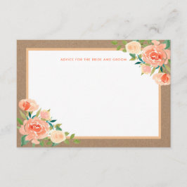 Kraft Paper Peach Florals | Hochzeitsratgeber Hinweiskarte