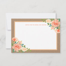 Kraft Paper Peach Florals | Hochzeitsratgeber Hinweiskarte