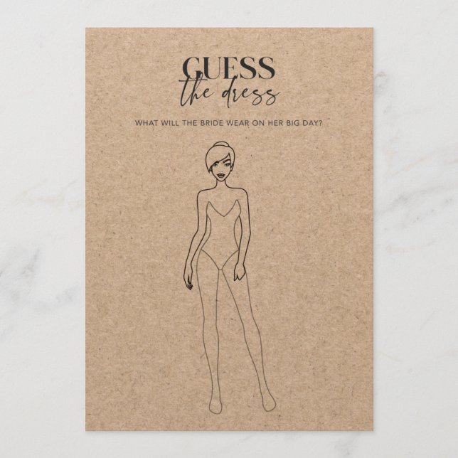 Kraft Paper Polterabend Raten Sie das Dressspiel (Vorderseite)