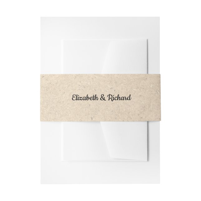 Kraft Paper Rustic Wedding Einladung Bündchen Band (Vorderseite Beispiel)