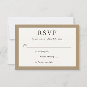 Kraft Paper Rustic Wedding RSVP Cards