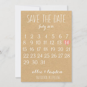 Kraft Paper Save the Date Calendar