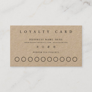 Kraft Paper Simple Minimalistisch Punch Style Loya Treuekarte