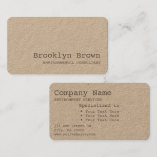 Kraft Paper Simple Rustic Minimalistisch Vintag Visitenkarte