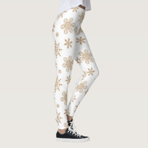 Kraft Paper Snowflakes Pattern ID589 Leggings