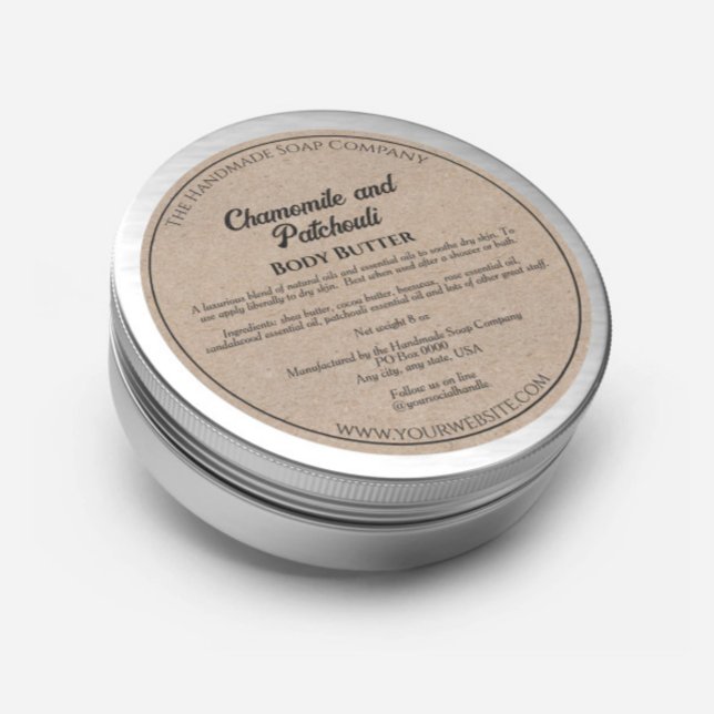 Kraft Paper Style Kosmetik Jar Label Runder Aufkleber (Von Creator hochgeladen)