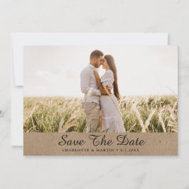 Kraft Paper Wedding Foto speichern die Datumskarte Save The Date