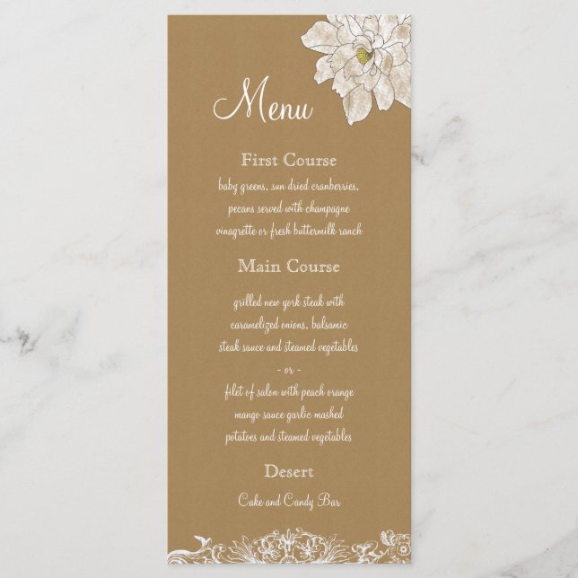 Kraft Paper Wedding : Menü Cards Menükarte (Vorderseite)