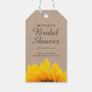 Kraft Paper Yellow Sunflower Brautparty Geschenkanhänger