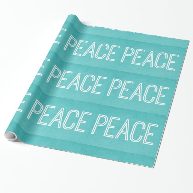 Kraft Peace Wrapping Paper, Aqua Geschenkpapier (Ungerollt)