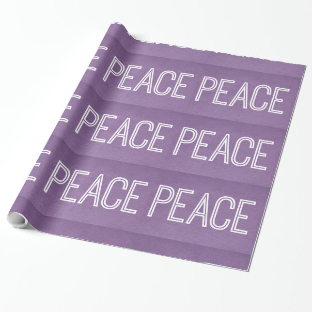 Kraft Peace Wrapping Paper, Lila Geschenkpapier (Ungerollt)