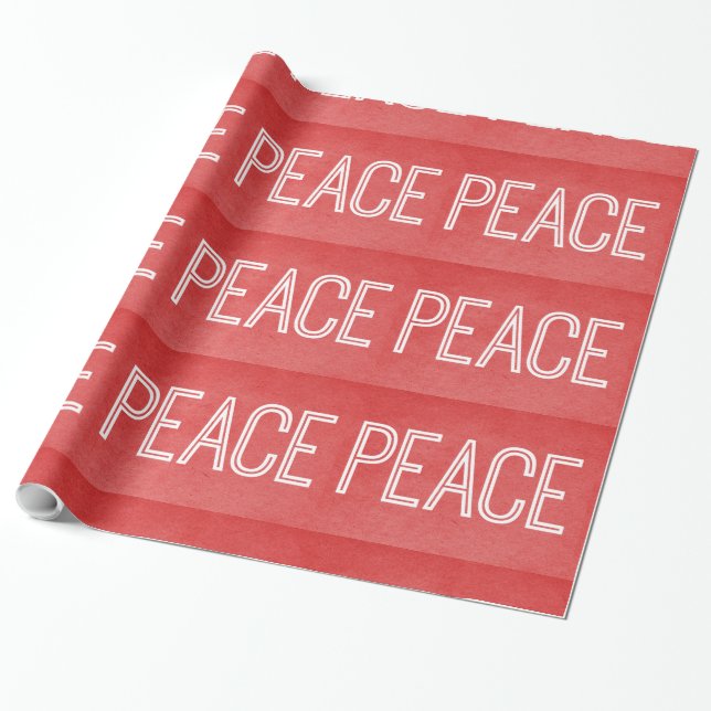 Kraft Peace Wrapping Paper, rot Geschenkpapier (Ungerollt)