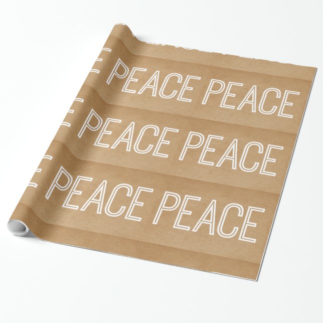 Kraft Peace Wrapping Paper, Tan Geschenkpapier (Ungerollt)