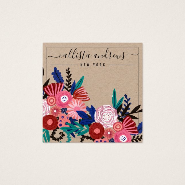 Kraft-Pink-Bläschen-Ohrring-Display-Karte (Vorderseite)