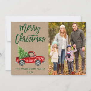 Kraft Pinsel Schrift Vintage-LKW Foto Weihnachten
