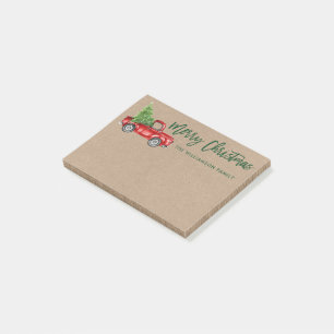 Kraft-Pinsel Schrift Vintage-LKW Weihnachtsbaum Post-it Klebezettel
