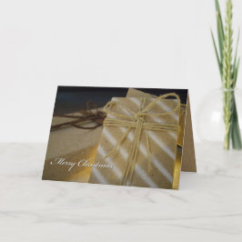 Kraft Present Christmas Card Feiertagskarte