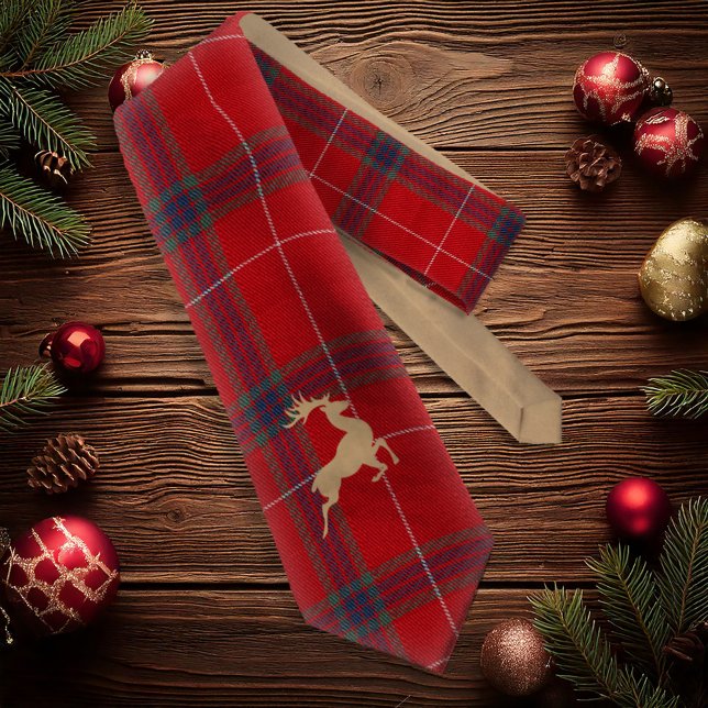 Kraft Reindeer Tartan Red ID589 Krawatte (Von Creator hochgeladen)