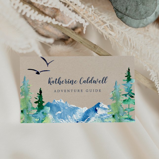 Kraft Rocky Mountain Adventure Guide Business Card Visitenkarte (Von Creator hochgeladen)