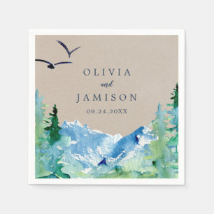 Kraft Rocky Mountain Hochzeit in Urlaubsort Serviette