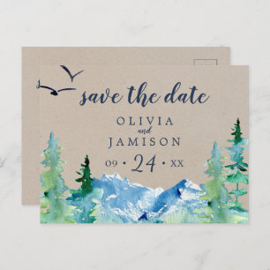 Kraft Rocky Mountain Save the Date Postcard Einladungspostkarte