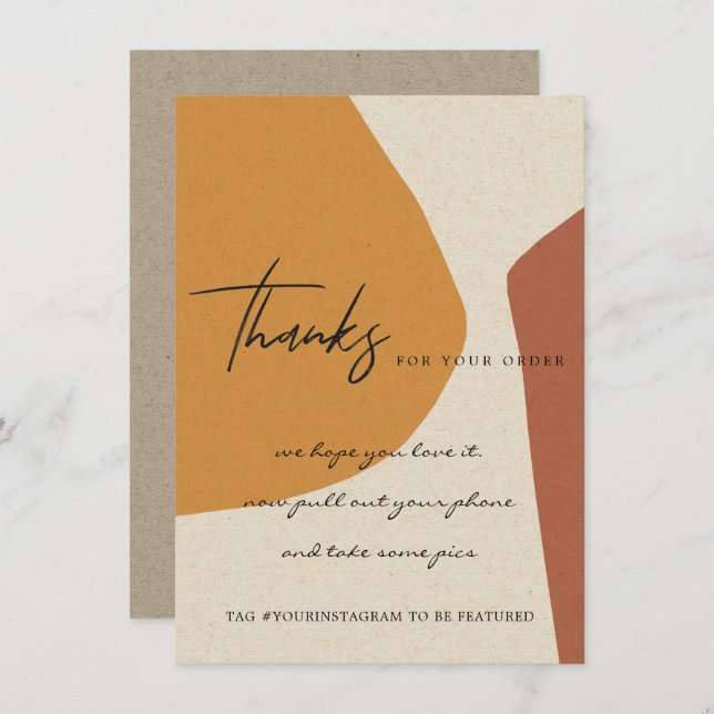 KRAFT RUST ORANGE ABSTRAKTES UNTERNEHMENSLOGO DANKESKARTE (Vorne/Hinten)