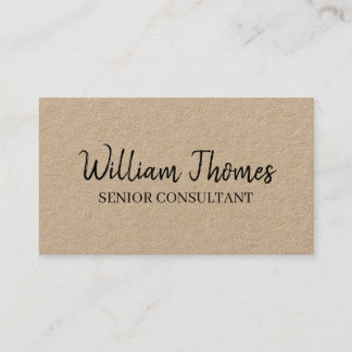 Kraft Rustic Handschrift Minimal Branding Stil Visitenkarte