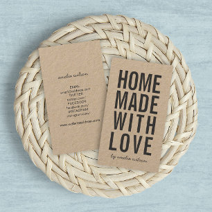 Kraft Rustic Selbstgemacht Mit Liebe Social Media Visitenkarte