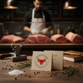 Kraft Rustic Vintage Logo Catering Visitenkarte