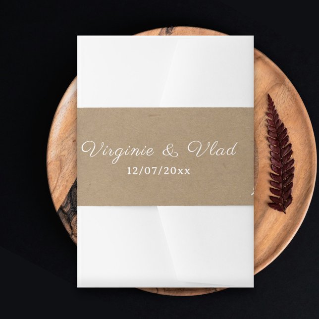 Kraft & Rustic Wedding Invitation Belly Band (Kraft & Rustic Wedding Invitation Belly Band)