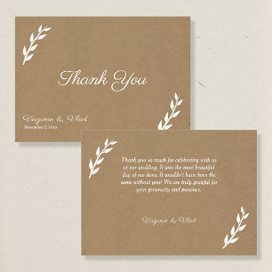 Kraft & Rustic Wedding Thank You Card Einladung