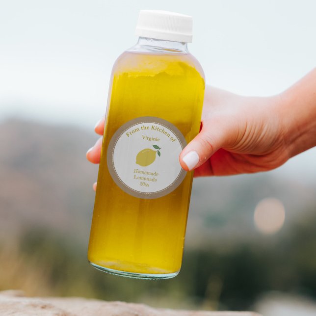 Kraft-Rustikal-Konfitüre, Zitronen- oder Zitronenk Runder Aufkleber (Kraft Rustic Jam, Lemon or Lemonade Label Sticker)